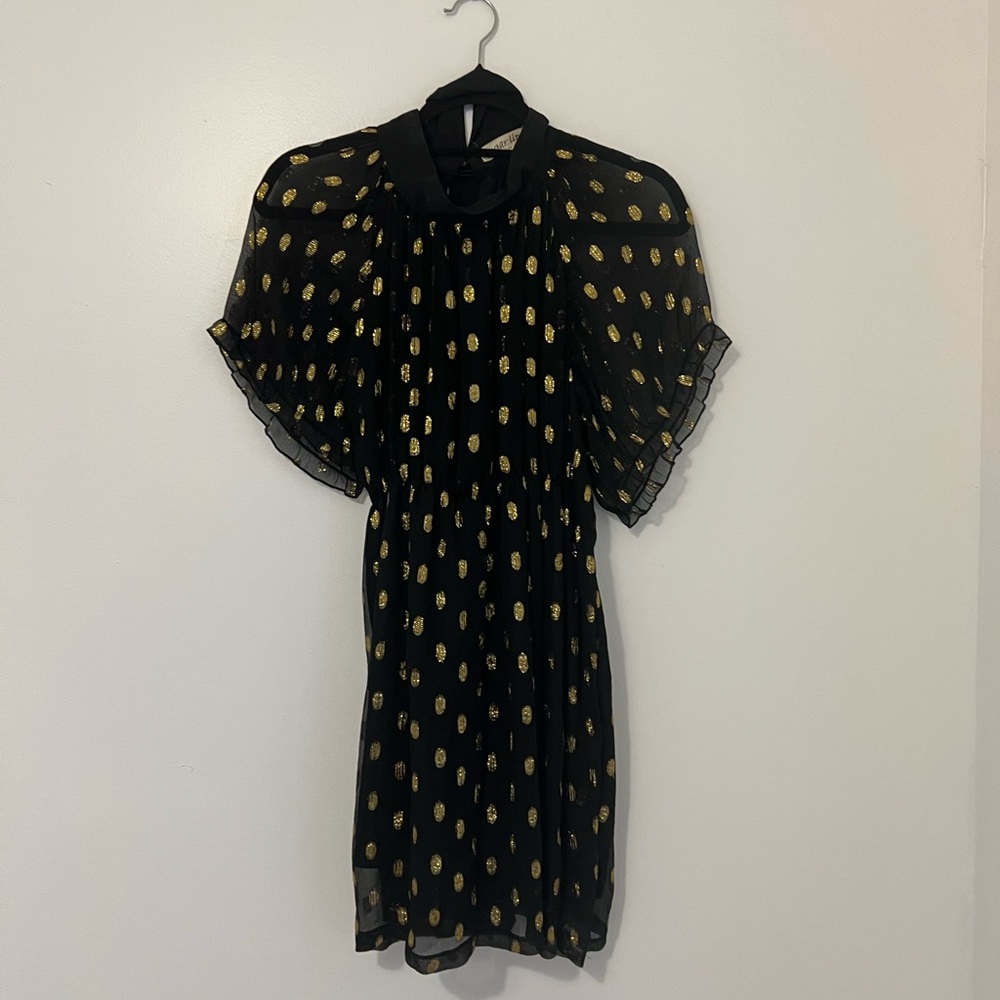 Sugarlips Black Dress with Gold Accents